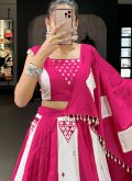 Glorious Pink and White Cotton  Gota Work Readymade Lehenga Choli - 2
