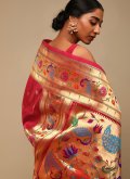 Glorious Pink Art Banarasi Silk Woven Contemporary Saree - 1