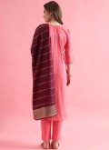 Glorious Pink Cotton Silk Embroidered Salwar Suit for Festival - 1