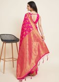 Glorious Pink Silk Woven Contemporary Saree for Ceremonial - 1