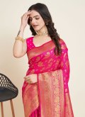 Glorious Pink Silk Woven Contemporary Saree for Ceremonial - 2