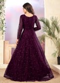 Glorious Purple Net Embroidered Salwar Suit - 1