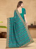 Glorious Rama Georgette Embroidered Designer Bollywood Saree - 3