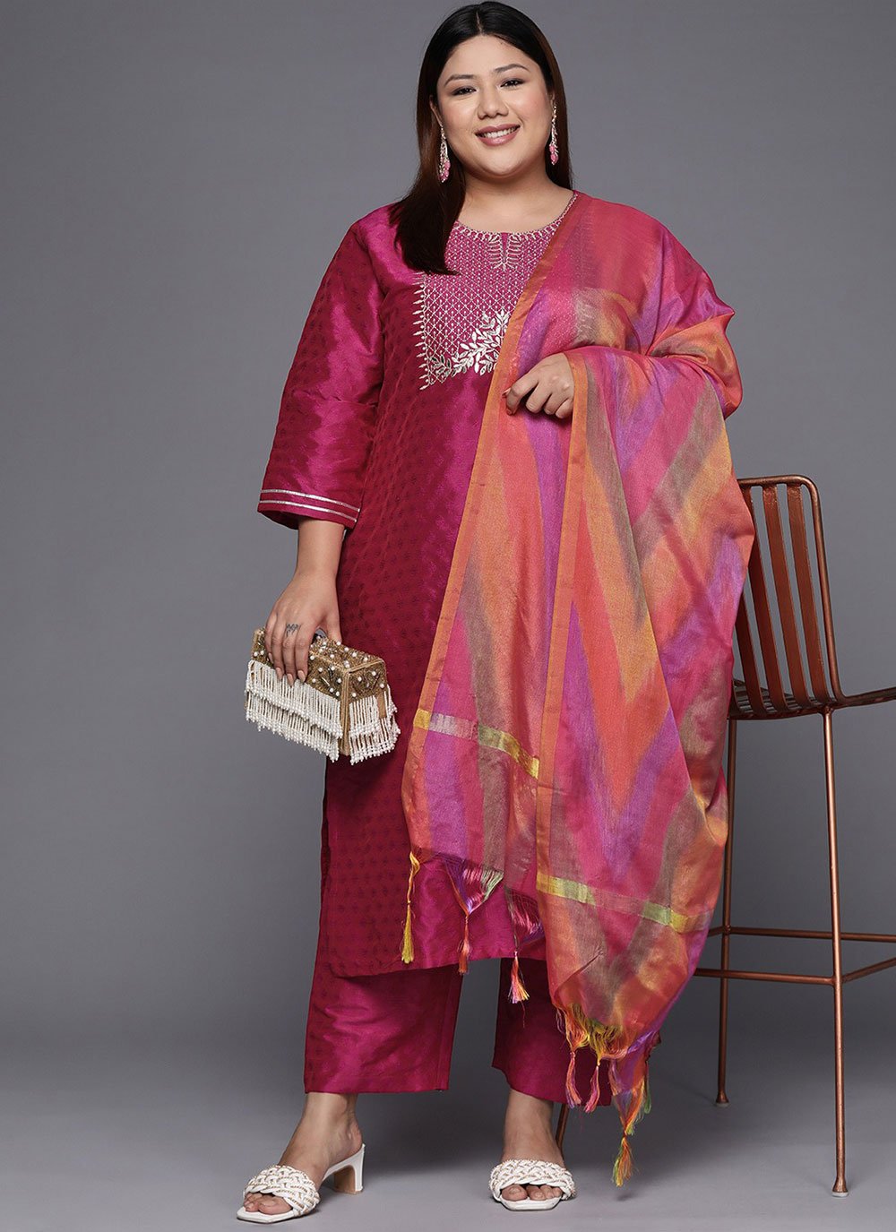 Glorious Rani Art Silk Embroidered Party Wear Kurti