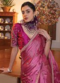 Glorious Rani Satin Embroidered Contemporary Saree - 1