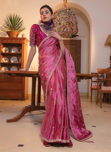 Glorious Rani Satin Embroidered Contemporary Saree