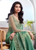 Glorious Sea Green Shimmer Border Designer Saree for Ceremonial - 1