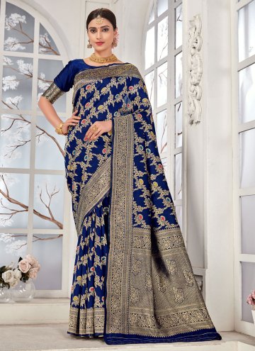 Glorious Woven Banarasi Blue Designer Saree