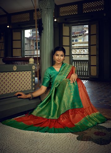 Glorious Woven Kanjivaram Silk Red Designer Traditional Saree