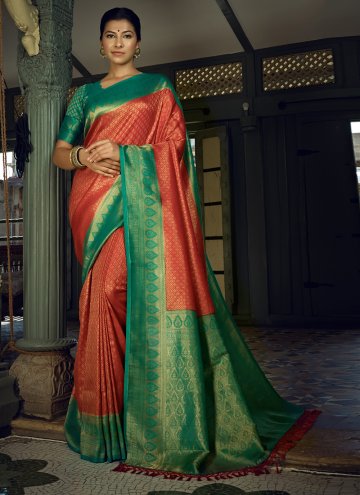 Glorious Woven Kanjivaram Silk Red Designer Tradit
