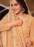 Glorious Yellow Faux Georgette Embroidered Designer Pakistani Salwar Suit - 1