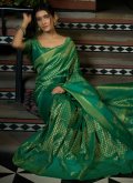 Gold and Green Kanjivaram Silk Woven Trendy Saree - 1
