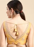 Gold color Organza  with Embroidered - 1