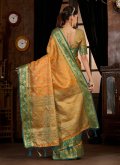 Gold Contemporary Saree in Kanjivaram Silk with Woven - 1