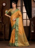 Gold Contemporary Saree in Kanjivaram Silk with Woven - 2