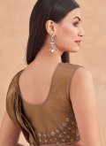Gratifying Brown Art Silk Embroidered Contemporary Saree for Engagement - 2