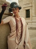 Gratifying Cream Handloom Silk Woven Contemporary Saree for Ceremonial - 2