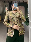 Gratifying Green Jacquard Silk Woven Salwar Suit - 1