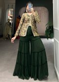 Gratifying Green Jacquard Silk Woven Salwar Suit - 2