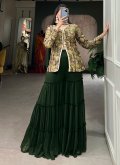 Gratifying Green Jacquard Silk Woven Salwar Suit - 3