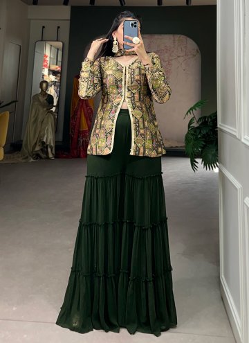 Gratifying Green Jacquard Silk Woven Salwar Suit