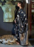 Gratifying Grey Handloom Silk Woven Contemporary Saree - 1