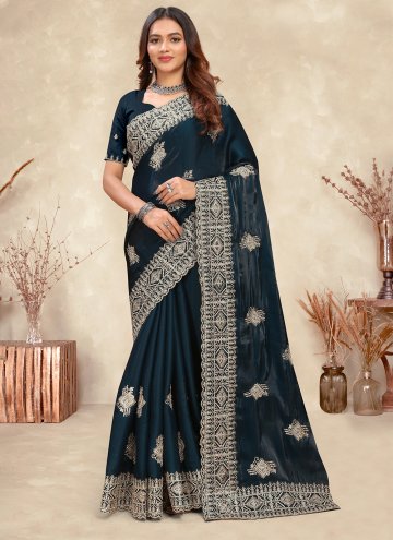 Gratifying Morpeach Crepe Silk Cord Trendy Saree for Party