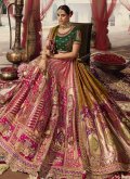 Gratifying Multi Colour Banarasi Embroidered Designer Lehenga Choli for Engagement - 3