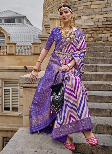 Gratifying Multi Colour Silk Fancy work Designer Saree for Ceremonial