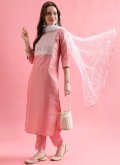 Gratifying Peach Silk Blend Embroidered Salwar Suit - 2