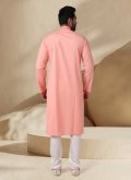 Gratifying Pink Cotton  Embroidered Kurta Pyjama - 2