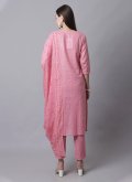 Gratifying Pink Cotton  Embroidered Salwar Suit - 2