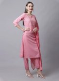 Gratifying Pink Cotton  Embroidered Salwar Suit - 3