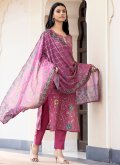 Gratifying Pink Silk Embroidered Salwar Suit - 3