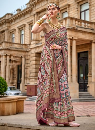 Gratifying Printed Silk Multi Colour Trendy Saree
