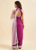 Gratifying Purple Rayon Embroidered Trendy Salwar Kameez - 2