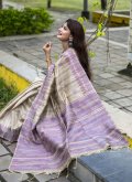 Gratifying Purple Tussar Silk Woven Silk Saree - 2