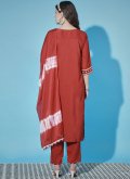 Gratifying Red Chinon Embroidered Salwar Suit for Festival - 1
