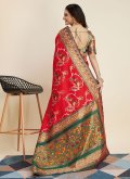Gratifying Red Kanjivaram Silk Woven Classic Designer Saree for Ceremonial - 2