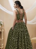 Green A Line Lehenga Choli in Georgette with Embroidered - 2