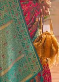 Green and Magenta Patola Silk Woven Designer Traditional Saree - 6