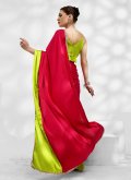Green and Pink color Silk Trendy Saree with Lace - 2