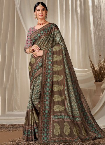 Green Art Silk Embroidered Classic Designer Saree
