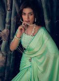 Green Art Silk Woven Trendy Saree - 1