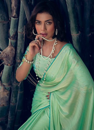 Green Art Silk Woven Trendy Saree