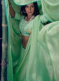 Green Art Silk Woven Trendy Saree - 3