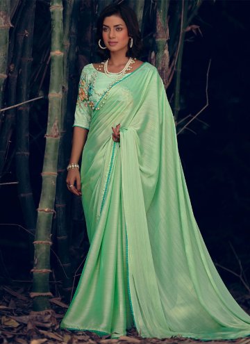 Green Art Silk Woven Trendy Saree