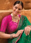 Green Banarasi Diamond Work Classic Designer Saree for Party - 1