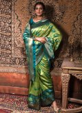 Green Banarasi Woven Classic Designer Saree - 1