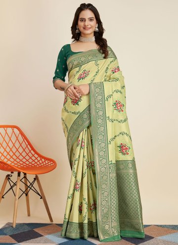 Green Banarasi Woven Classic Designer Saree for Ce